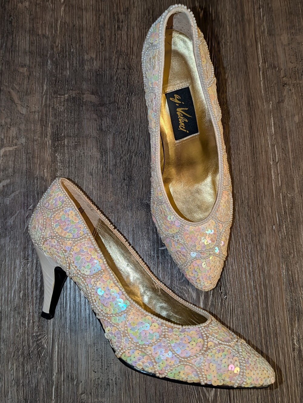 Vintage Sequin Beaded Heels